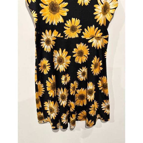 Unique Size 8 Spaghetti Strap Mini A-Line Dress Sunflower Floral Yellow Summer - Picture 5 of 10
